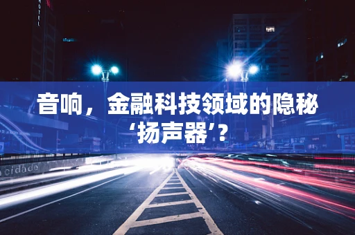 音响，金融科技领域的隐秘‘扬声器’？