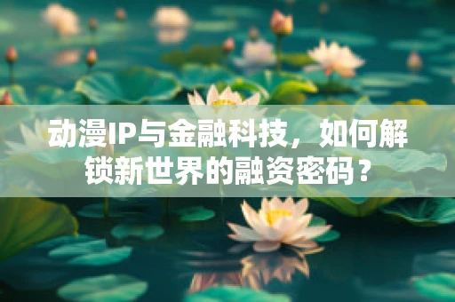 动漫IP与金融科技，如何解锁新世界的融资密码？
