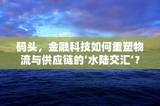 码头，金融科技如何重塑物流与供应链的‘水陆交汇’？