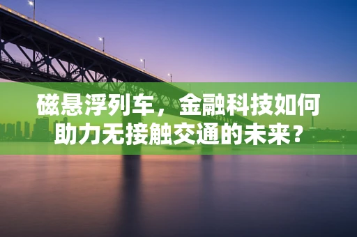 磁悬浮列车，金融科技如何助力无接触交通的未来？