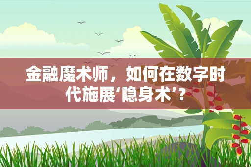金融魔术师，如何在数字时代施展‘隐身术’？