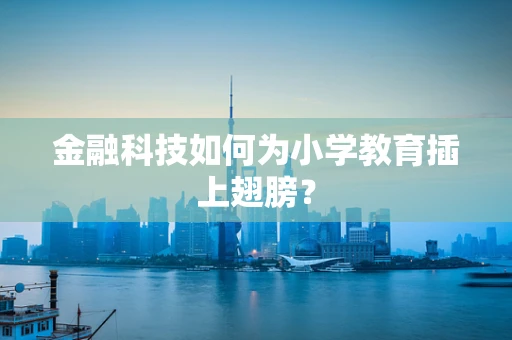 金融科技如何为小学教育插上翅膀？