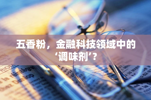 五香粉，金融科技领域中的‘调味剂’？