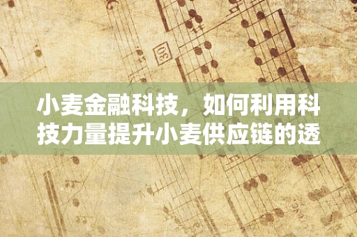 小麦金融科技，如何利用科技力量提升小麦供应链的透明度与效率？