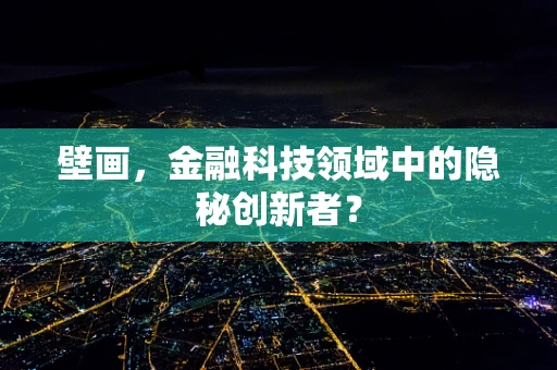 壁画，金融科技领域中的隐秘创新者？
