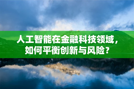 人工智能在金融科技领域，如何平衡创新与风险？