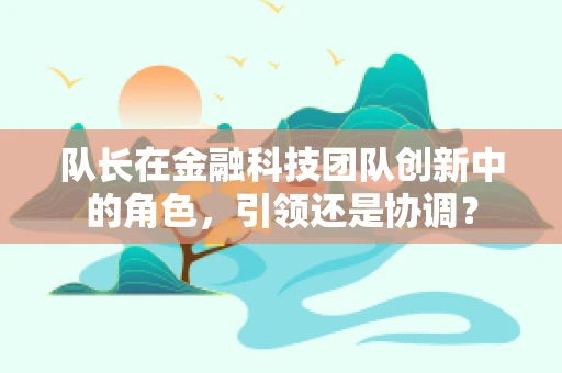 队长在金融科技团队创新中的角色，引领还是协调？