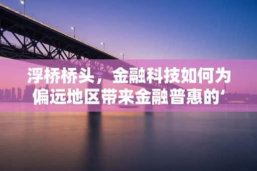 浮桥桥头，金融科技如何为偏远地区带来金融普惠的‘桥梁’？