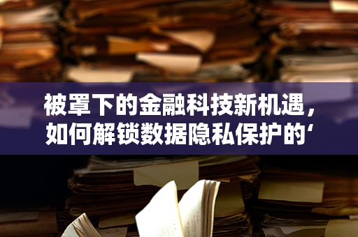 被罩下的金融科技新机遇，如何解锁数据隐私保护的‘隐形盾’？