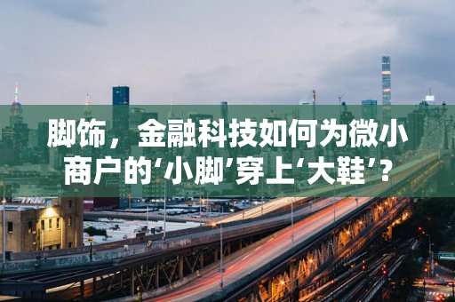脚饰，金融科技如何为微小商户的‘小脚’穿上‘大鞋’？