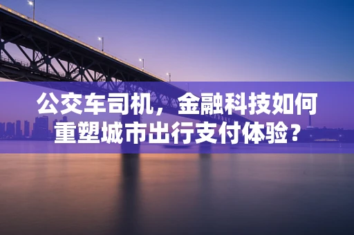 公交车司机，金融科技如何重塑城市出行支付体验？