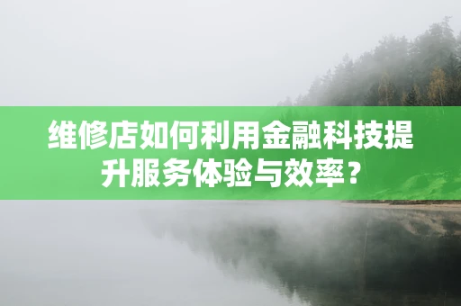 维修店如何利用金融科技提升服务体验与效率？