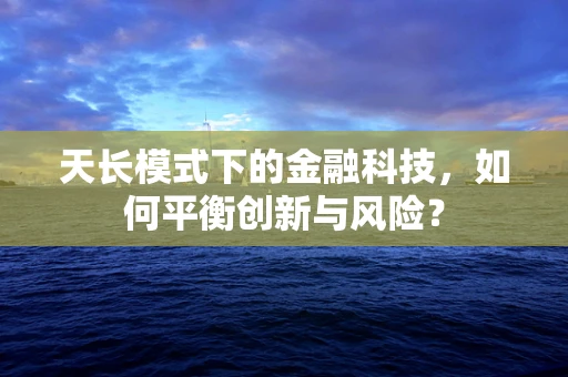 天长模式下的金融科技，如何平衡创新与风险？