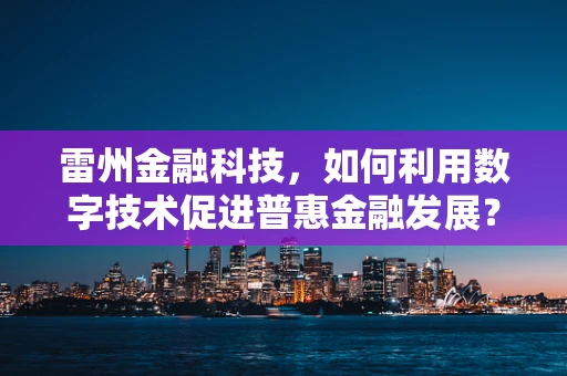 雷州金融科技，如何利用数字技术促进普惠金融发展？