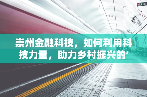 崇州金融科技，如何利用科技力量，助力乡村振兴的‘智慧引擎’？