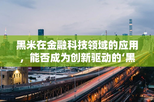 黑米在金融科技领域的应用，能否成为创新驱动的‘黑科技’？