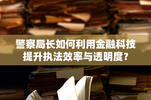 警察局长如何利用金融科技提升执法效率与透明度？