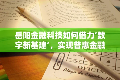 岳阳金融科技如何借力‘数字新基建’，实现普惠金融新飞跃？