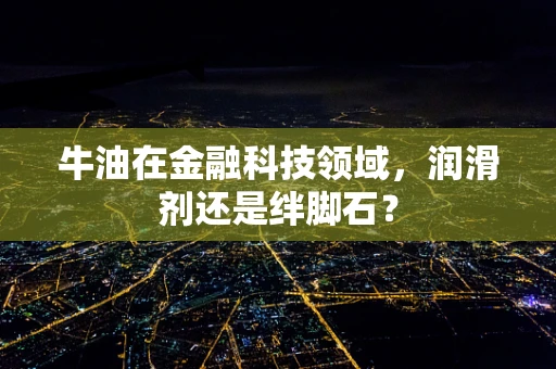 牛油在金融科技领域，润滑剂还是绊脚石？