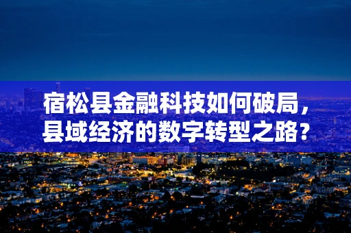 宿松县金融科技如何破局，县域经济的数字转型之路？