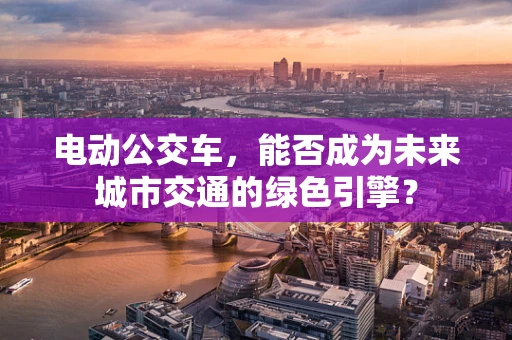 电动公交车，能否成为未来城市交通的绿色引擎？