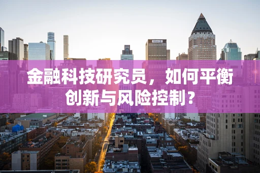 金融科技研究员，如何平衡创新与风险控制？