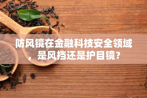 防风镜在金融科技安全领域，是风挡还是护目镜？