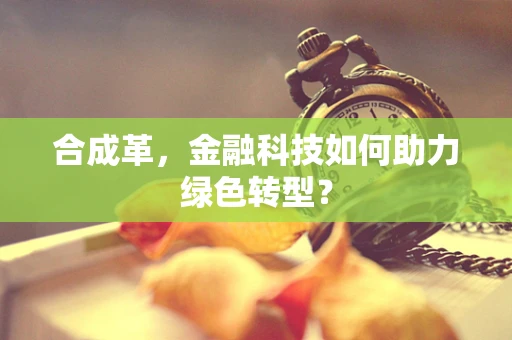 合成革，金融科技如何助力绿色转型？