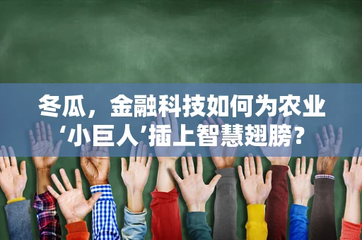 冬瓜，金融科技如何为农业‘小巨人’插上智慧翅膀？