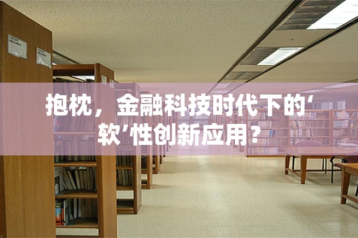 抱枕，金融科技时代下的‘软’性创新应用？