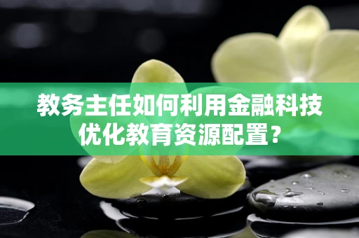 教务主任如何利用金融科技优化教育资源配置？