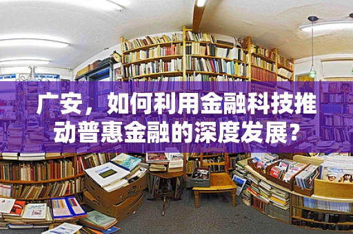 广安，如何利用金融科技推动普惠金融的深度发展？