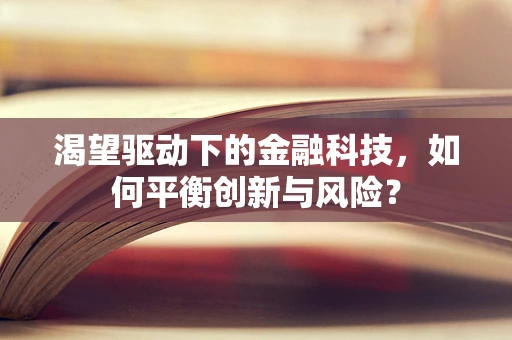 渴望驱动下的金融科技，如何平衡创新与风险？