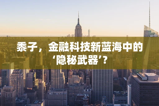 黍子，金融科技新蓝海中的‘隐秘武器’？