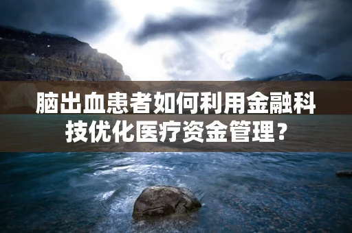 脑出血患者如何利用金融科技优化医疗资金管理？