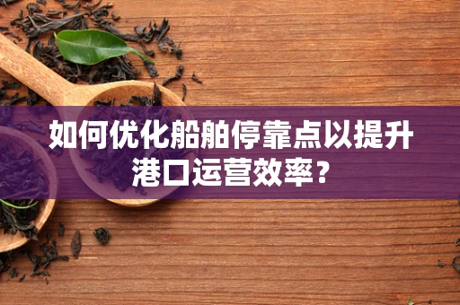 如何优化船舶停靠点以提升港口运营效率？