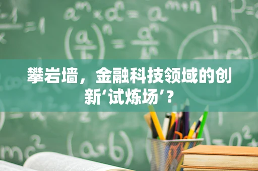 攀岩墙，金融科技领域的创新‘试炼场’？