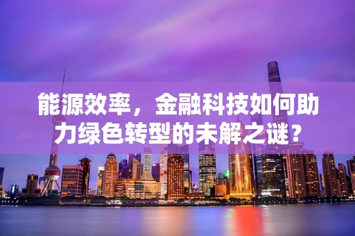 能源效率，金融科技如何助力绿色转型的未解之谜？