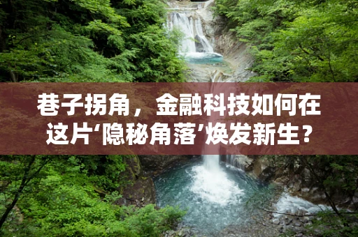 巷子拐角，金融科技如何在这片‘隐秘角落’焕发新生？