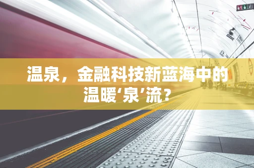 温泉，金融科技新蓝海中的温暖‘泉’流？