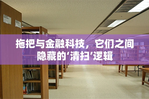 拖把与金融科技，它们之间隐藏的‘清扫’逻辑