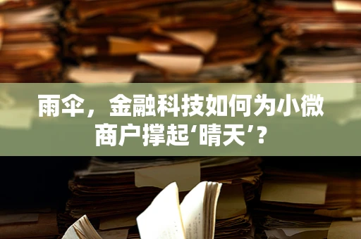 雨伞，金融科技如何为小微商户撑起‘晴天’？