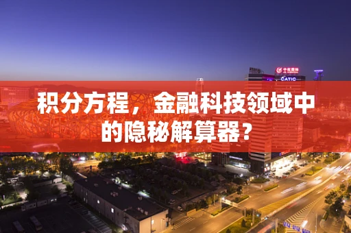 积分方程，金融科技领域中的隐秘解算器？
