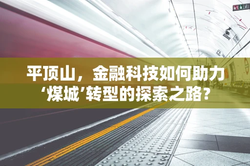 平顶山，金融科技如何助力‘煤城’转型的探索之路？