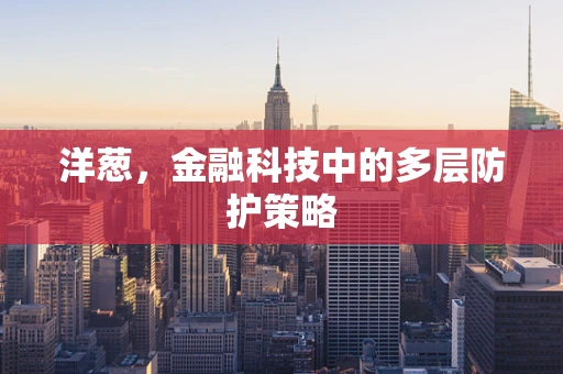 洋葱，金融科技中的多层防护策略