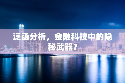 泛函分析，金融科技中的隐秘武器？