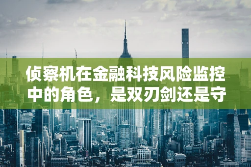 侦察机在金融科技风险监控中的角色，是双刃剑还是守护神？