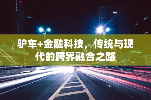 驴车+金融科技，传统与现代的跨界融合之路