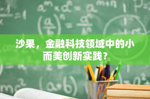 沙果，金融科技领域中的小而美创新实践？