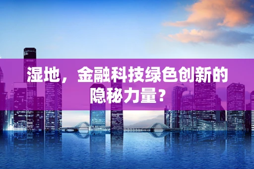 湿地，金融科技绿色创新的隐秘力量？